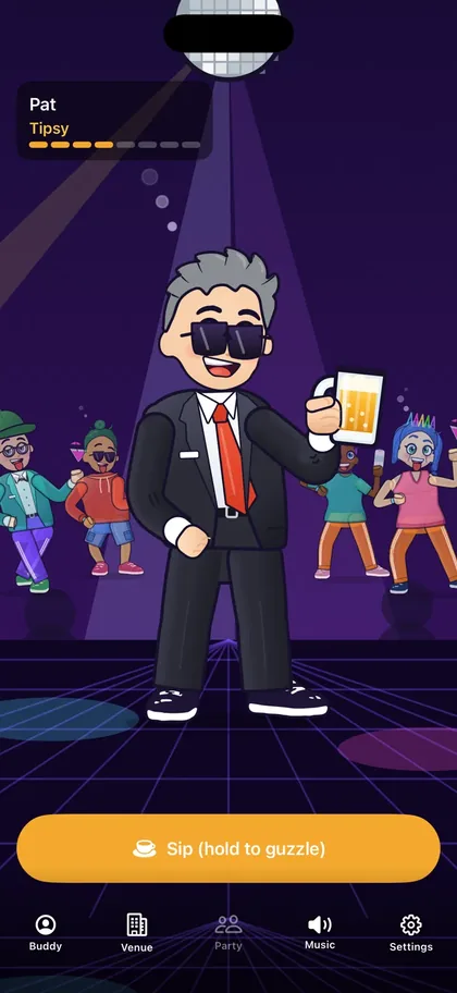 Drunkle Pat comedy app screen