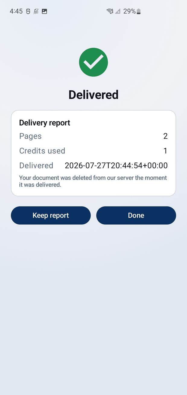 SatisFaxion fax app screen 5